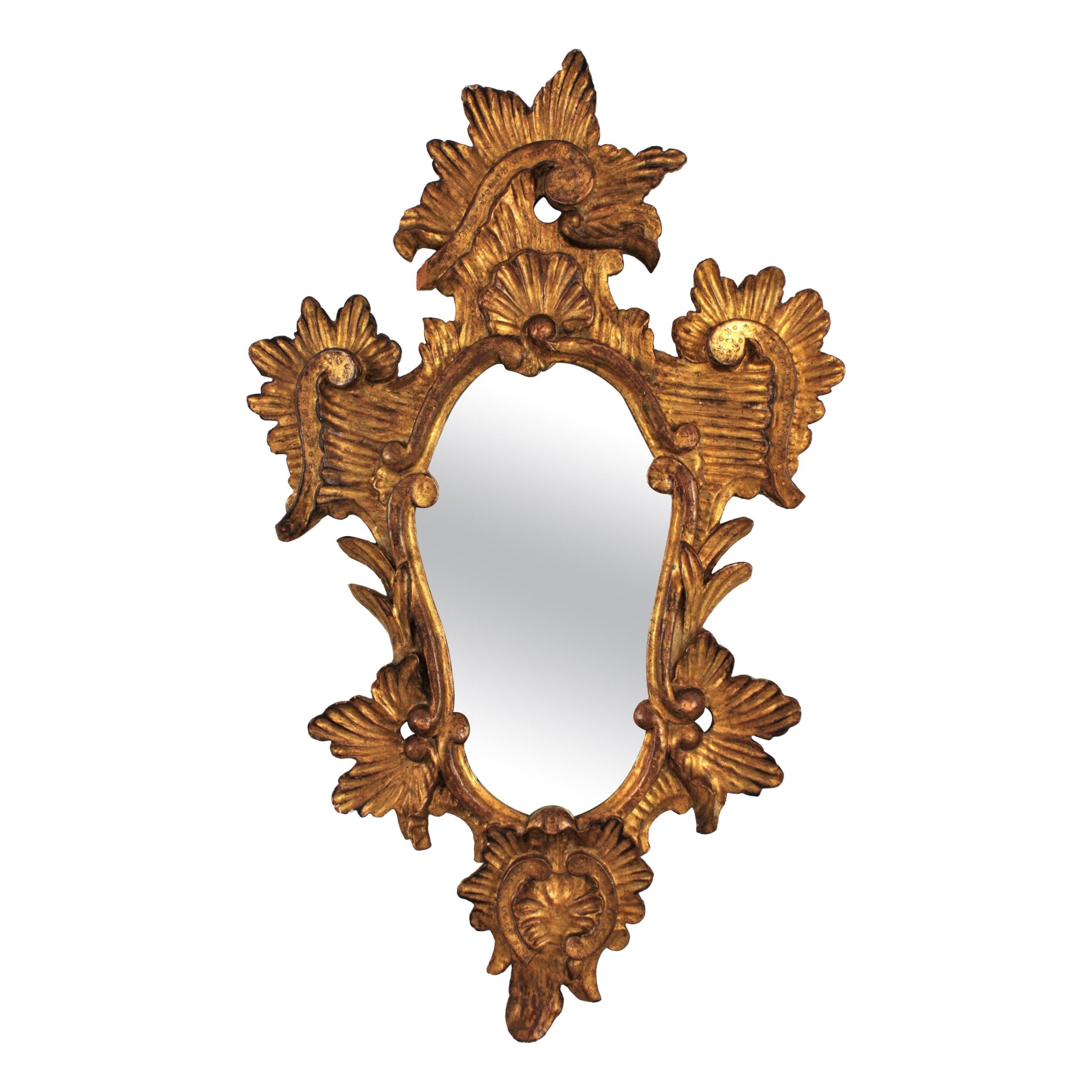 Elegant Large Gold Leaf Carved Mirror At 1Stdibs | Large Gold Leaf Mirror with