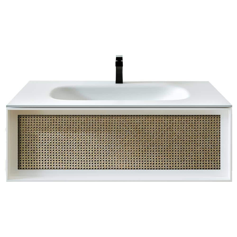 Eviva Nets 44 In. W X 14 In. D X 21 In . H Floating Bathroom Vanity In ... with