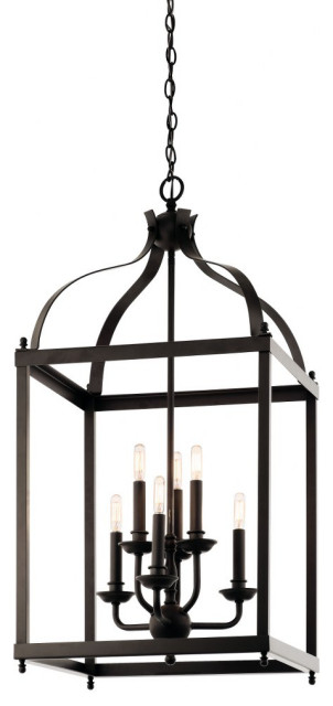 Farmhouse Six Light Chandelier-Olde Bronze Finish - Chandelier ... inside