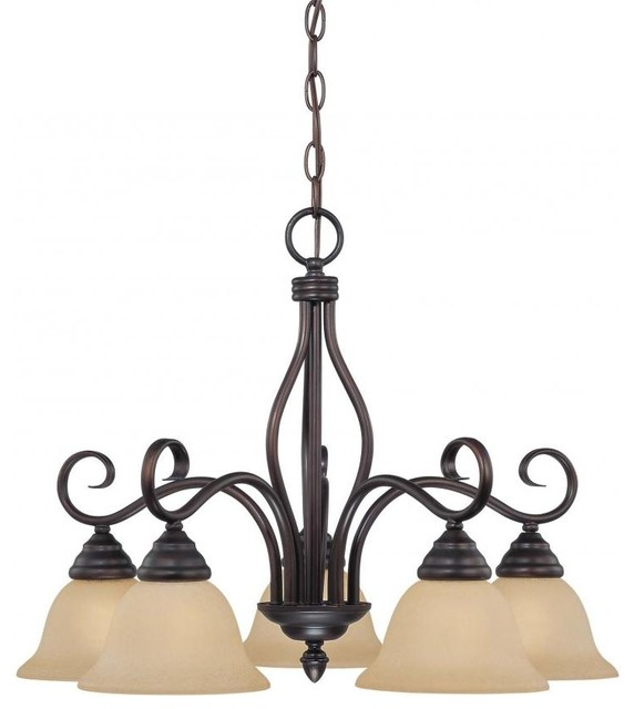 Five Light English Bronze Down Chandelier - Traditional - Chandeliers ... inside Bringing Warmth and Style Home with an English Bronze Chandelier