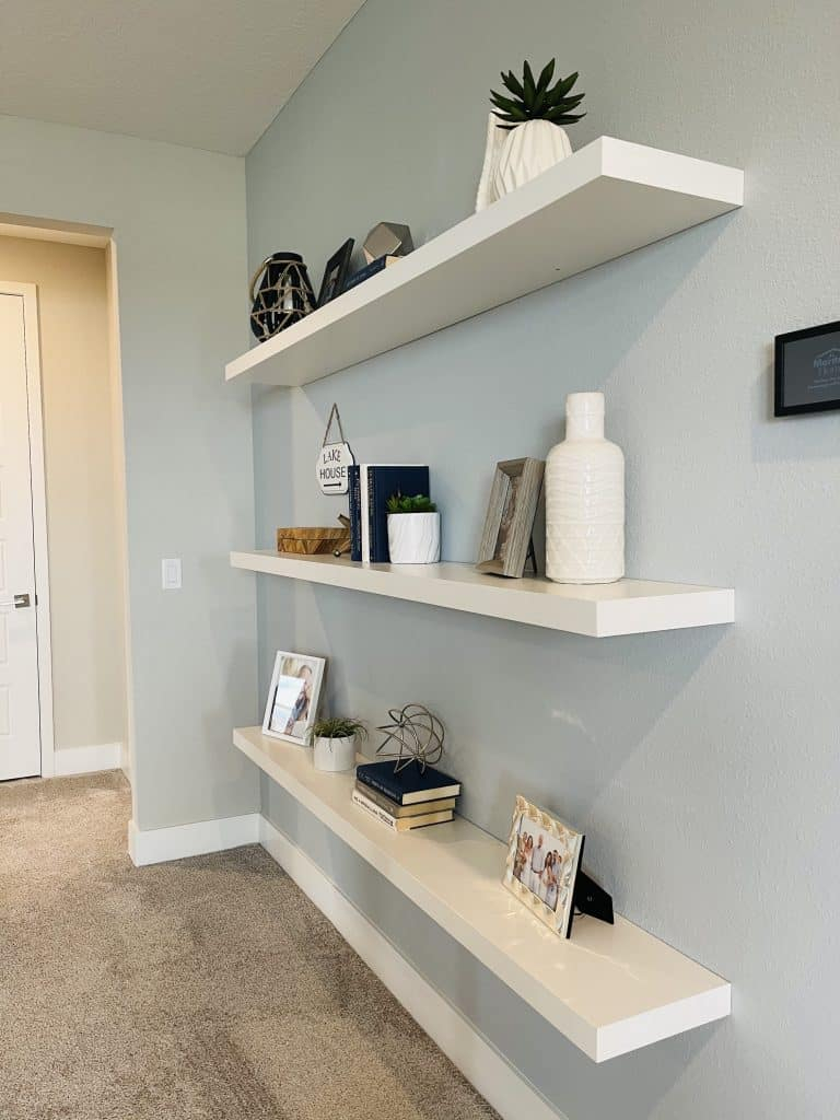 Floating Shelves Ideas For Living Room | Baci Living Room throughout Explore Creative Lighting Solutions with a 48" White Floating Shelf