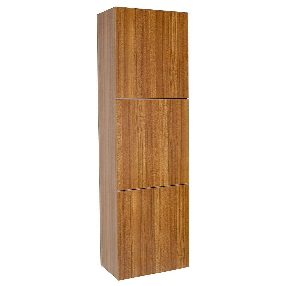 Fresca Teak Finish Wall-Mounted Bathroom Linen Cabinet With 3 Soft ... with Elevating Bathroom Aesthetics with the Fresca Teak Linen Storage Cabinet