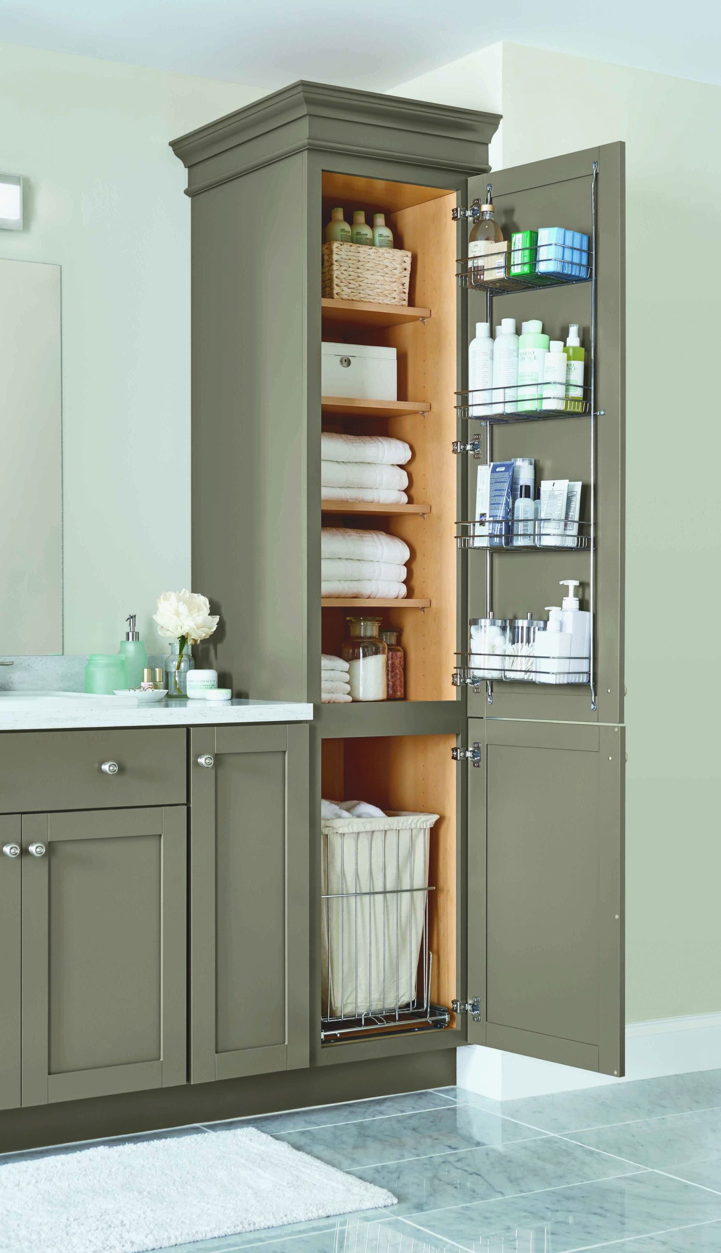 Funny Bathroom Vanities With Matching Linen Cabinets | Bathroom Remodel ... in Revamp Your Bathroom The Essential Guide to Linen Side Cabinets