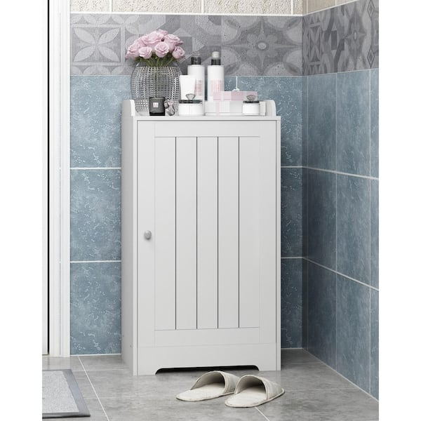 Furinno Indo White Standing Louver Door Cabinet Fr18696Wh - The Home Depot regarding Expert Tips for Organizing Your Bathroom with the Furinno Indo Louver Door Cabinet