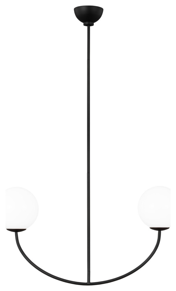 Galassia Two Light Linear Chandelier, Midnight Black - Contemporary ... throughout