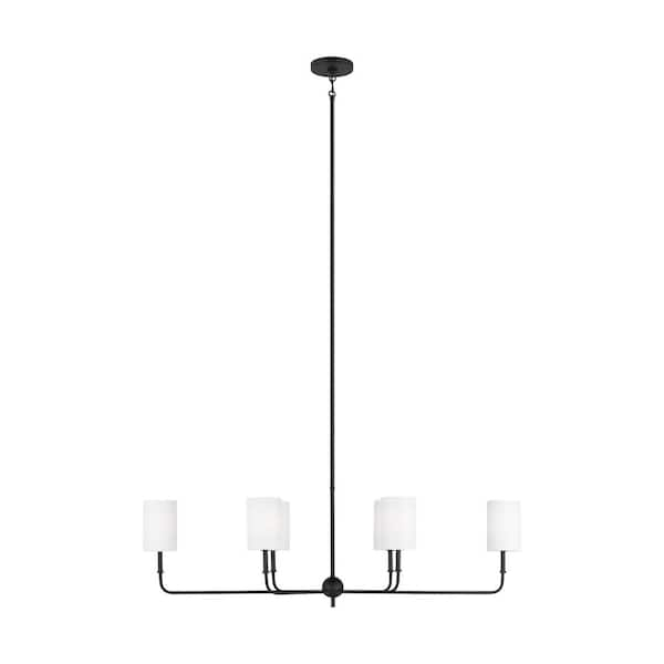 Generation Lighting Foxdale 6-Light Midnight Black Linear Chandelier ... intended for Illuminating Your Space The 3 Light Linear Chandelier in Midnight Black