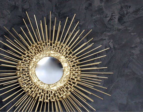 Gold Starburst Mirror Sunburst Mirror 1008 16In Handmade | Etsy ... inside