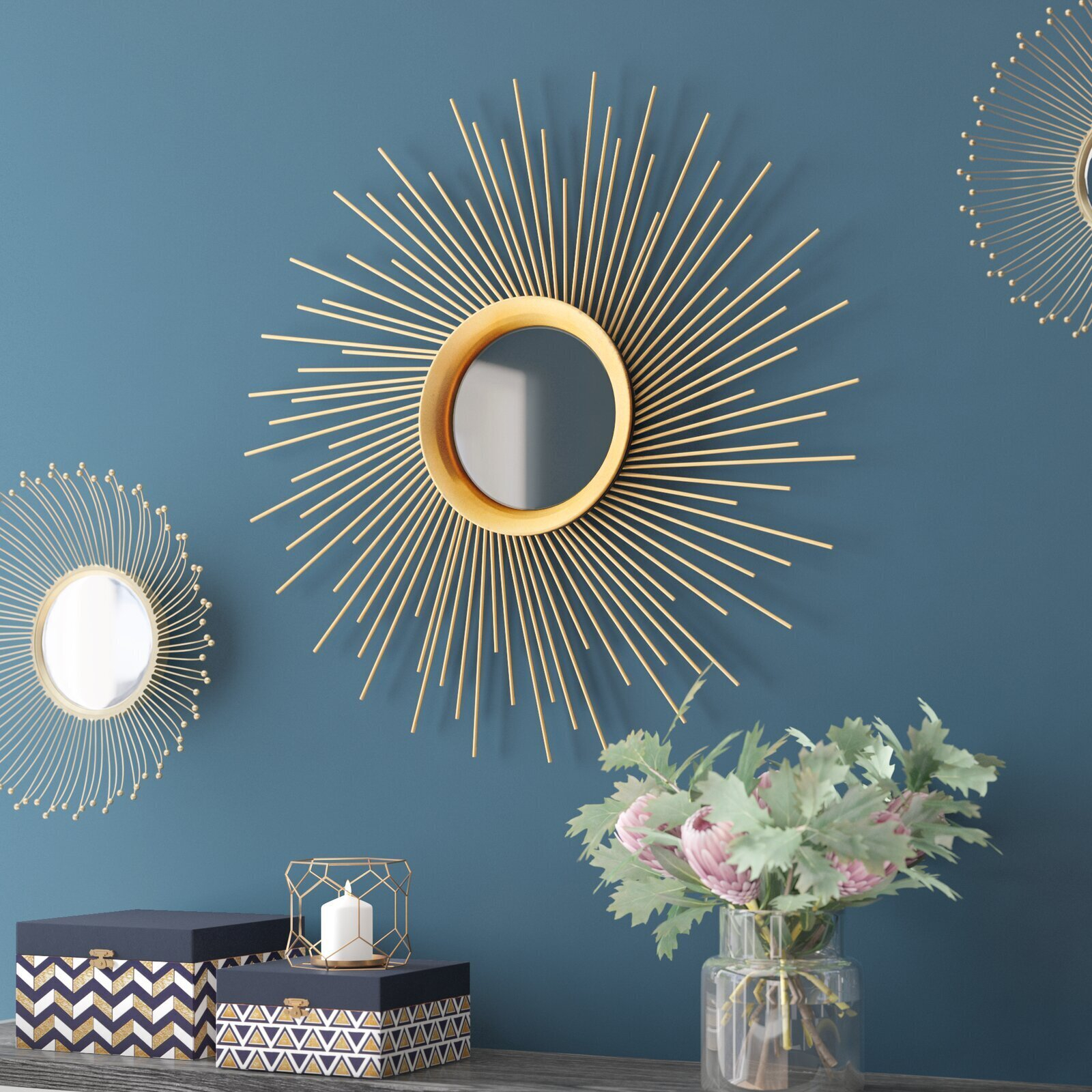 Gold Sunburst Mirrors - Designer Picks &Amp; Photos regarding Elevate Your Decor A Deep Dive into the Lana Sunburst Mirror Gold