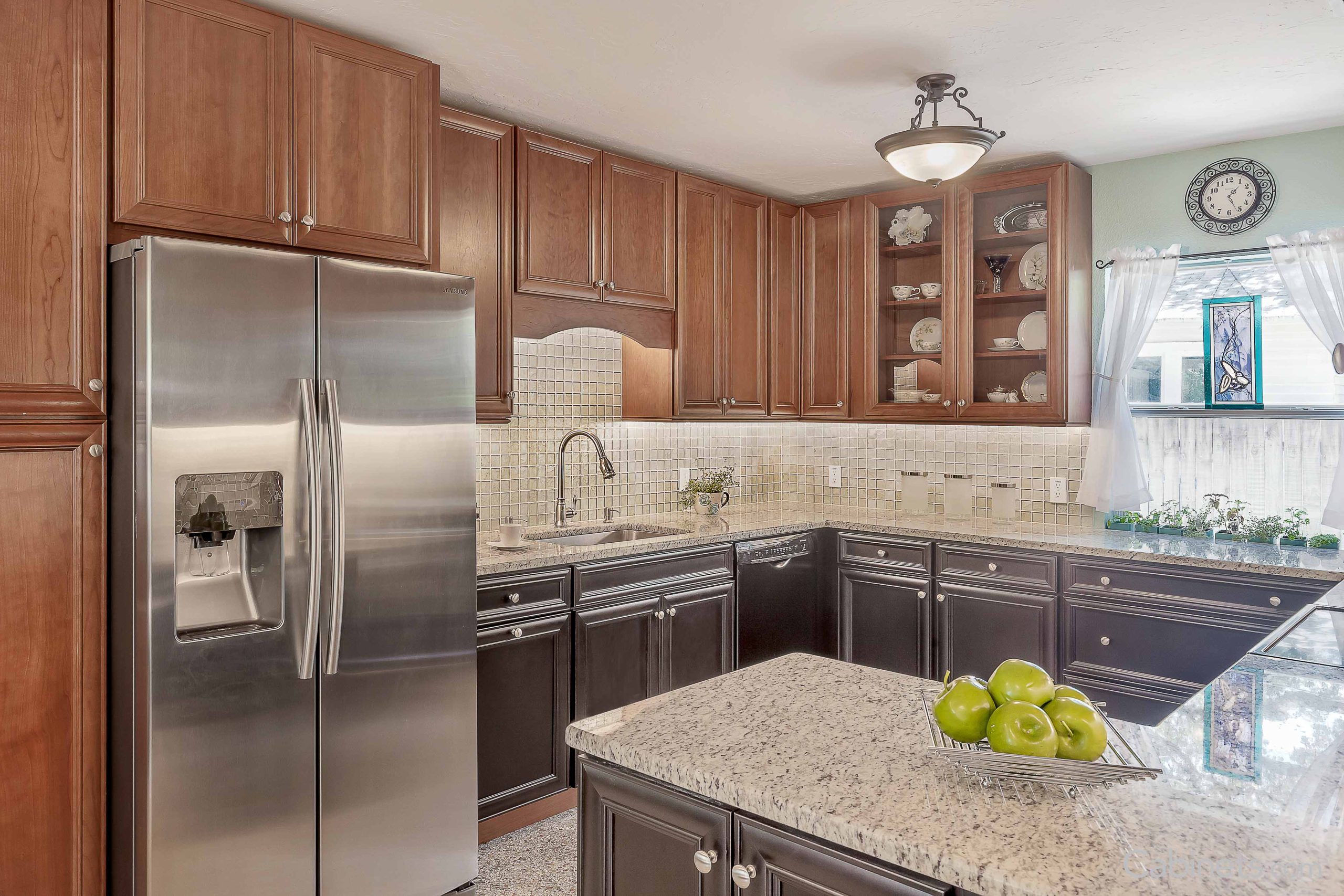 Hawthorne Cherry Toffee Framed Cabinets inside