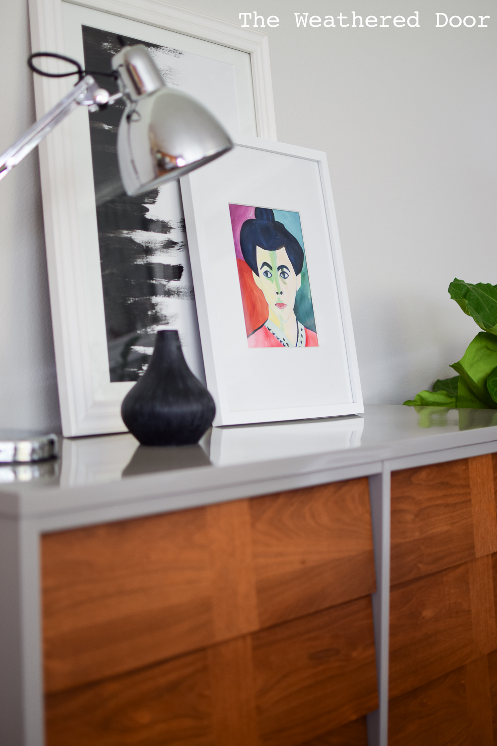High Gloss Grey Lacquered Mid Century Dresser intended for
