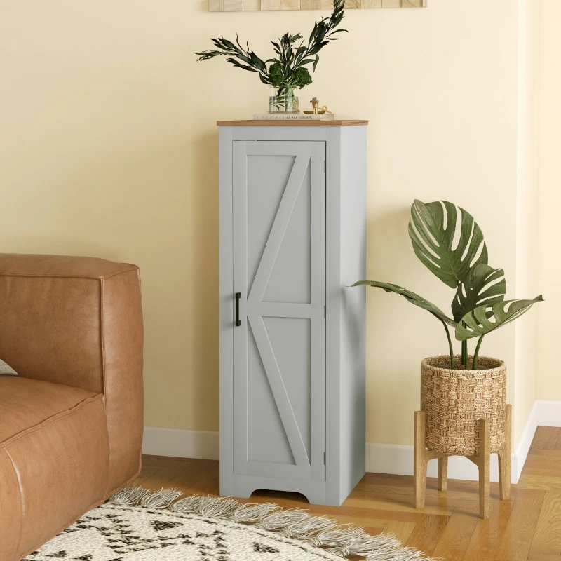 Homcom Farmhouse Accent Cabinet With Adjustable Shelf Barn Door Storage ... throughout Finding the Perfect Placement for Your Harper Farmhouse Accent Cabinet