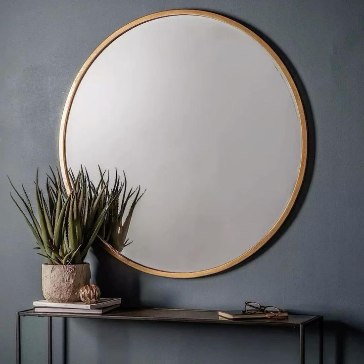 Home Trends India Hti Round Wall Mirror I Metal Frame I 24 Inch (Black ... throughout