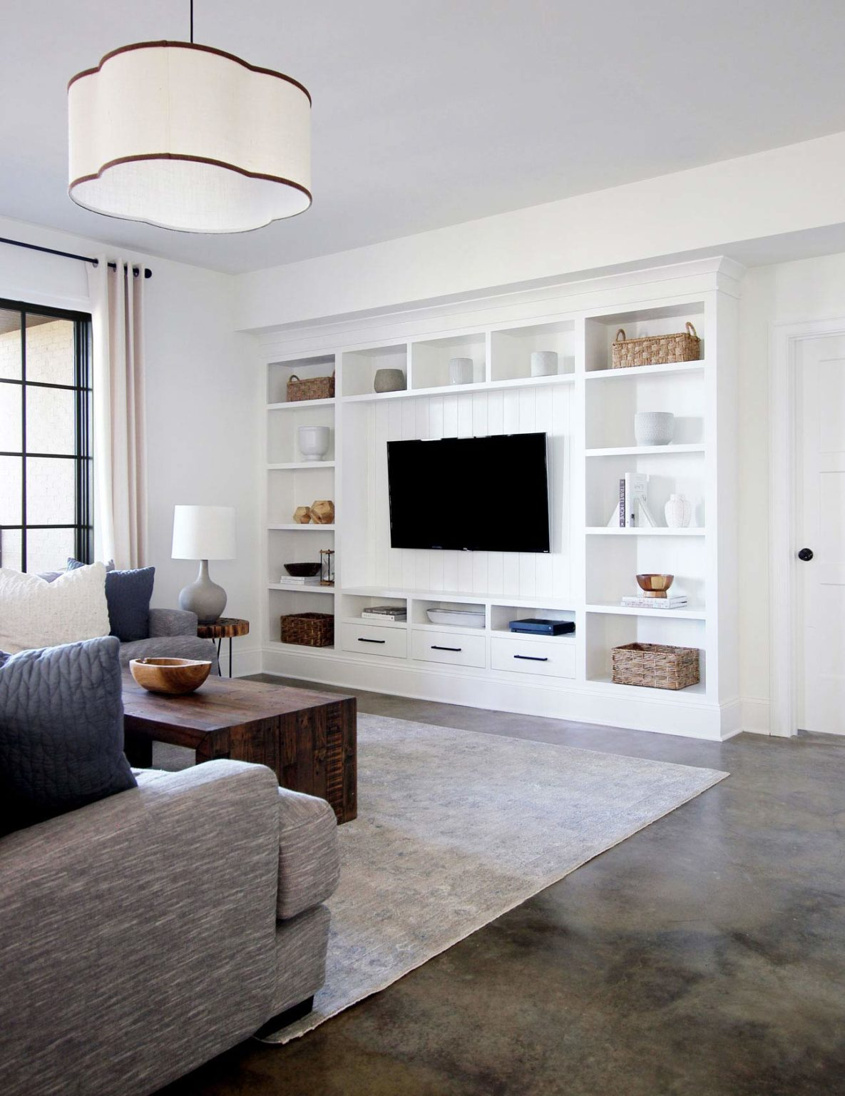 How To Build Media Wall Built-Ins - Plank And Pillow within