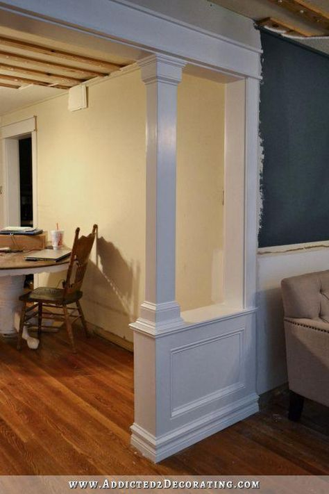 How To Build Pony Walls With Columns - 35 In 2020 | Living Room Remodel ... pertaining to