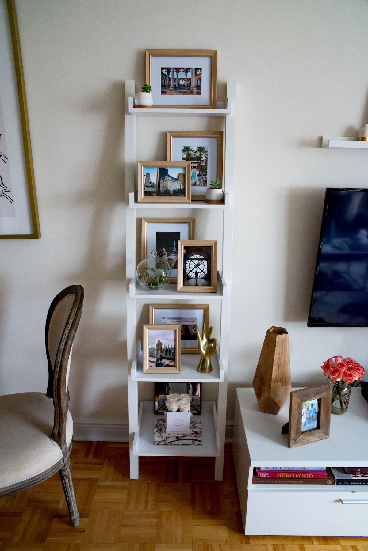 How To Style A Ladder Bookshelf - Katie's Bliss regarding The Art of Styling Your Modern Ladder Bookshelf