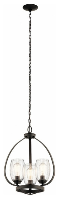 Industrial Farmhouse Three Light Chandelier-Olde Bronze Finish ... with regard to Understanding the Craftsmanship Behind Olde Bronze Farmhouse Chandeliers