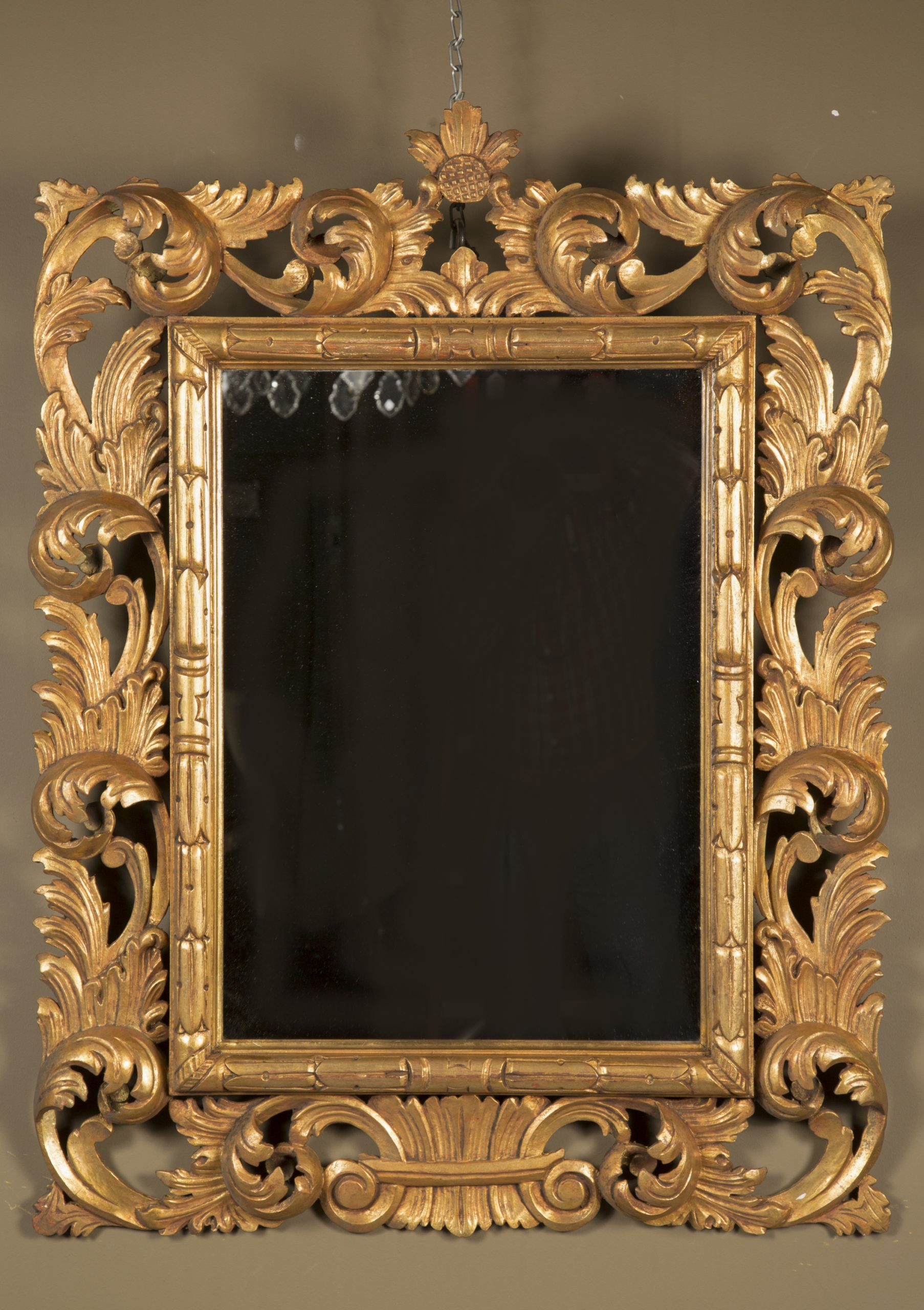 Italian Rococo Heavily Carved Gold Leaf Mirror, 20Th Century | French ... intended for