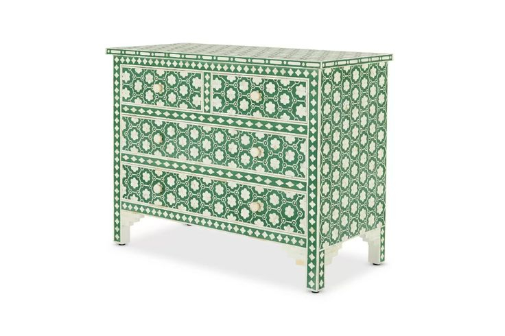Jasmine Bone Inlay Dresser | Handcrafted | Unique | Storage Chest Of ... inside
