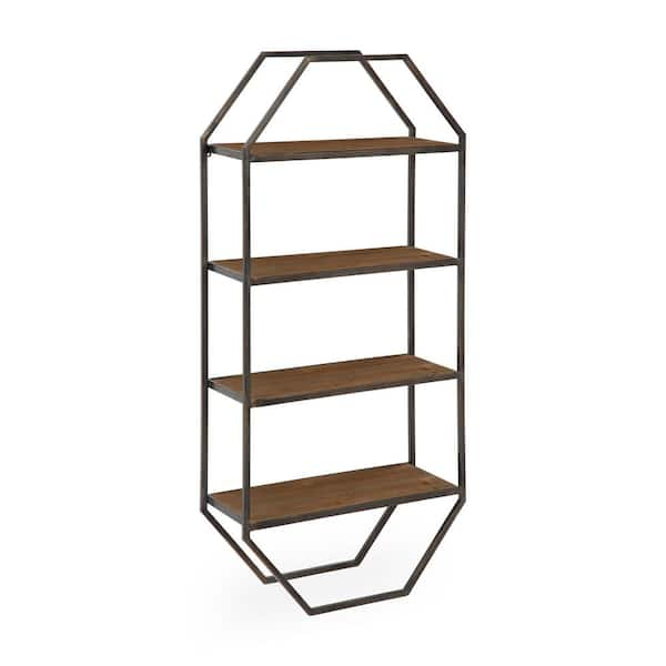 Kate And Laurel Adela 8 In. X 18 In. X 41 In. Brown Wood Floating ... regarding