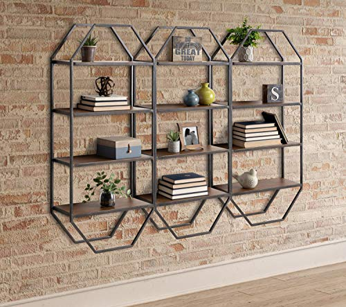 Kate And Laurel Adela Rustic Wood And Metal Wall Shelf, 18.25" X 7.5" X ... throughout Transform Your Space with the Adela Rustic Wood and Metal Wall Shelf