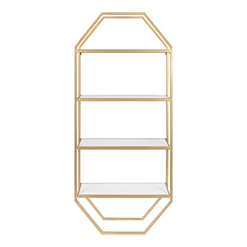 Kate And Laurel Adela Wood And Metal Wall Shelf, 18.25X7.5X41, White ... throughout Transform Your Space with the Adela Rustic Wood and Metal Wall Shelf