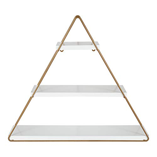 Kate And Laurel Tilde Small Three Tiered Triangle Floating Metal Wall ... regarding