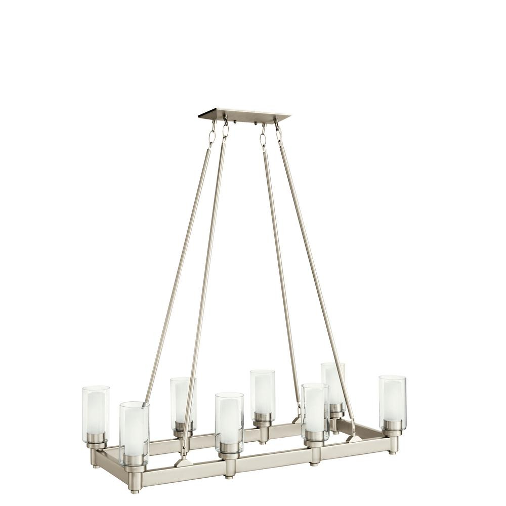 Kichler Circolo 8-Light Brushed Nickel Linear Chandelier With Clear ... throughout