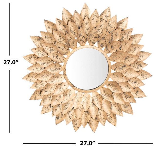 Lana Sunburst Mirror, Gold - Farmhouse - Wall Mirrors - By Bison ... inside