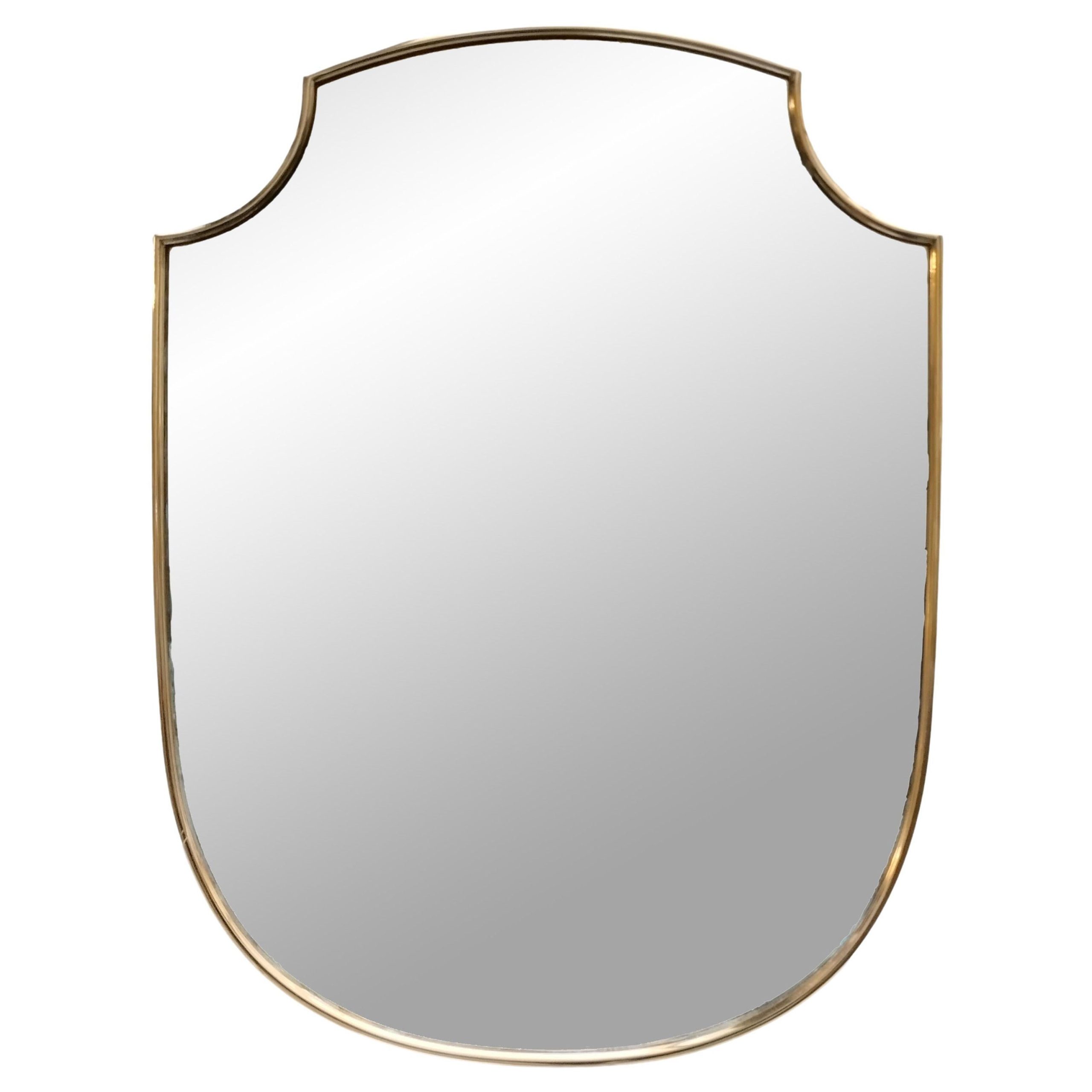 Large Rectangular Brass Wall Mirror, Italy, 1950S At 1Stdibs | Large ... with regard to