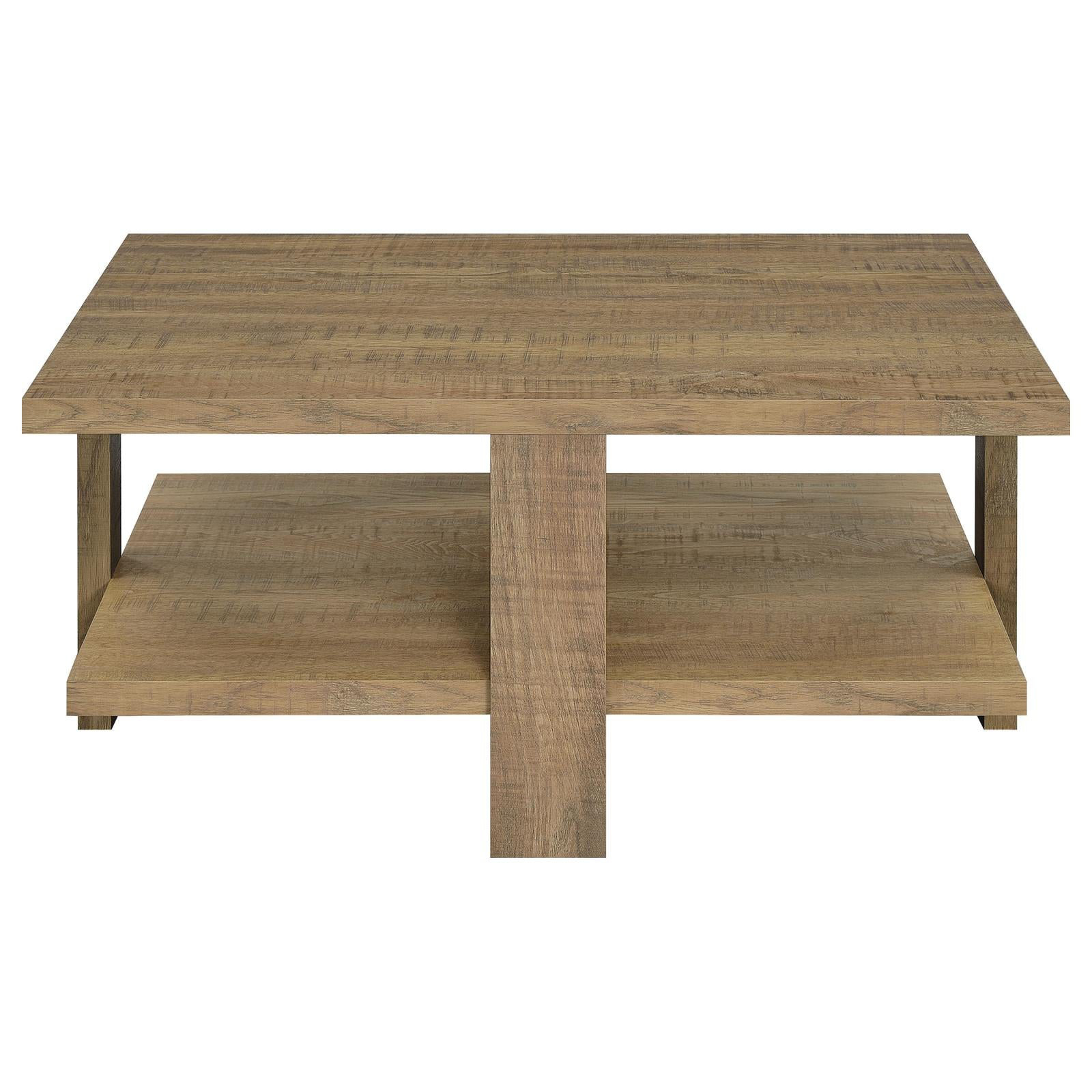 Latitude Run® Dawn Square Engineered Wood Coffee Table With Shelf Mango ... throughout The Dawn Square Series 24" Glass Shelf Unveiled Understanding Its Design