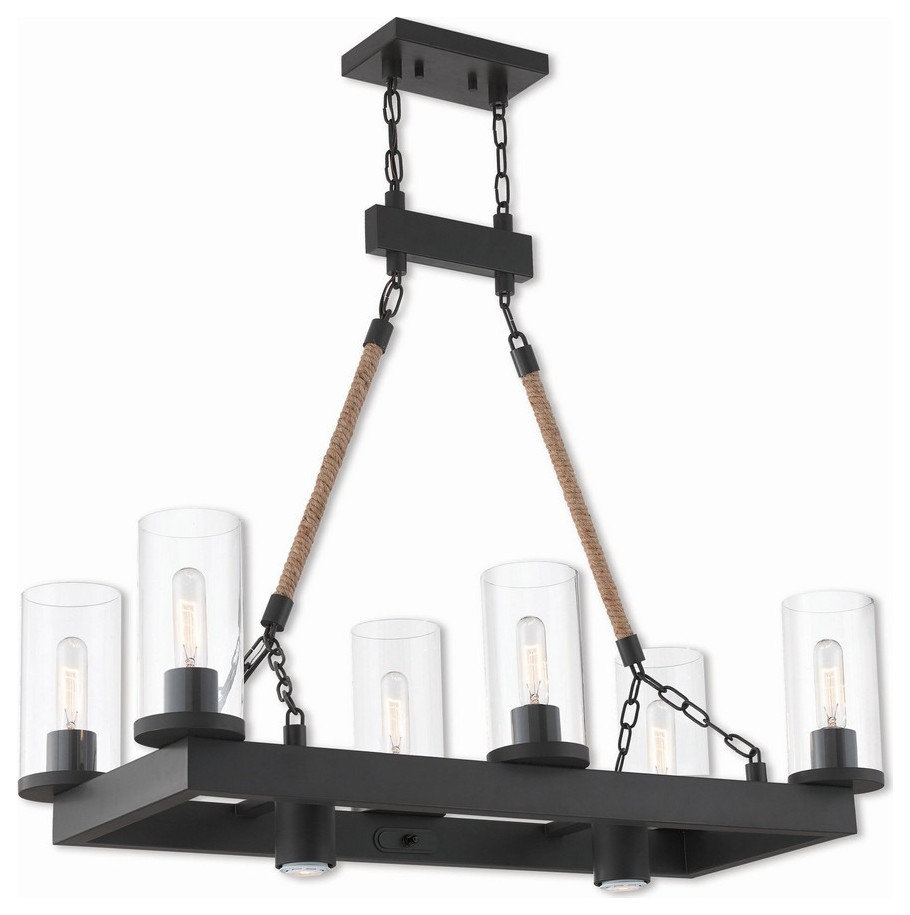 Livex Lighting 41066-07 Metuchen - Eight Light Linear Chandelier ... regarding Unpacking the Livex Lighting 49748-07 Bergamo Linear Chandelier's Design Elements