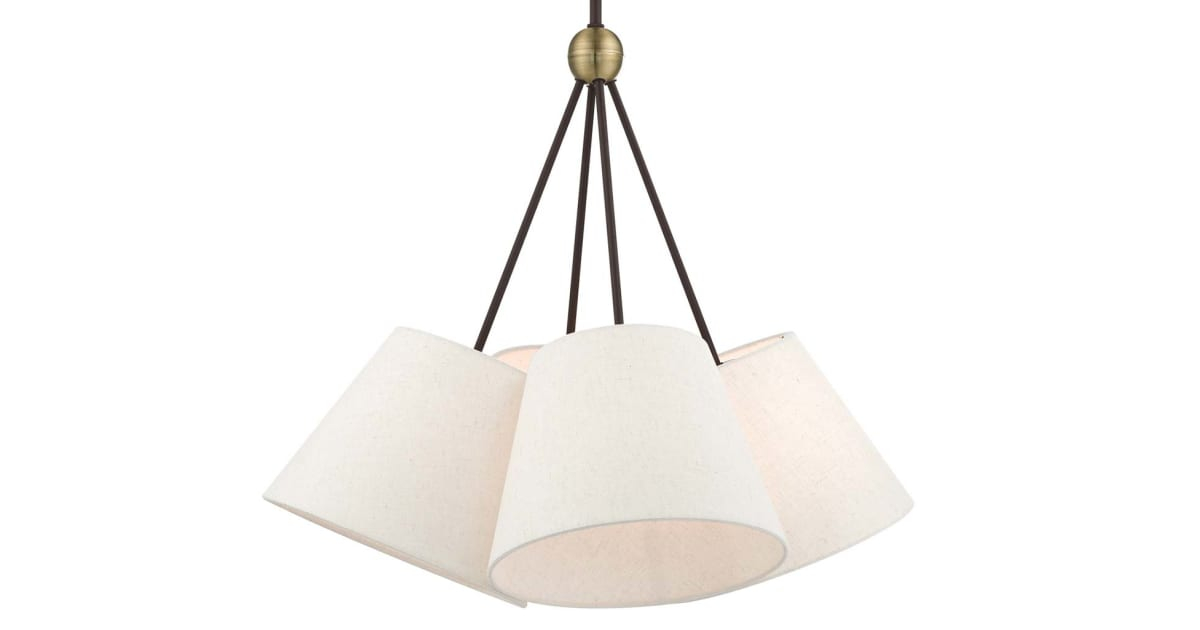 Livex Lighting 41384-07 Prato 4 Light 25" Wide Chandelier With Cream ... for Unpacking the Livex Lighting 49748-07 Bergamo Linear Chandelier's Design Elements