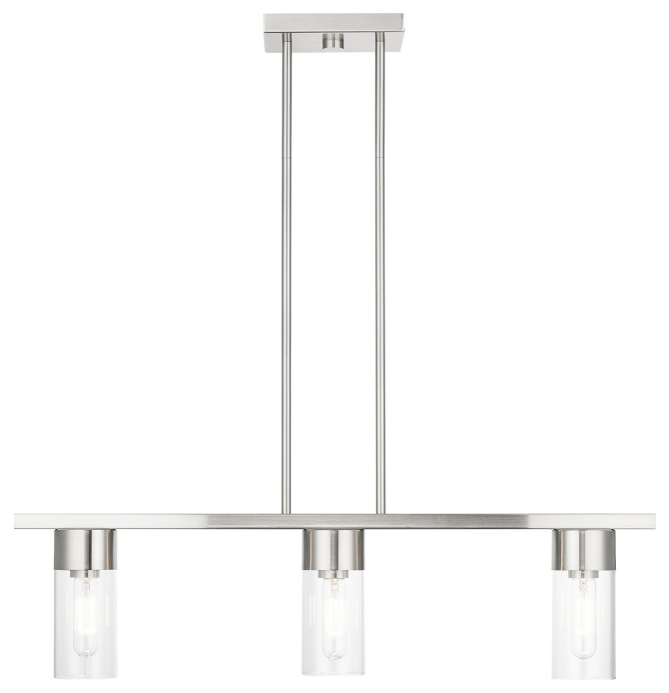 Livex Lighting 48763-91 3 Light Brushed Nickel Linear Chandelier ... within Understanding the Design and Features of the Livex Lighting Zurich Brushed Nickel Chandelier