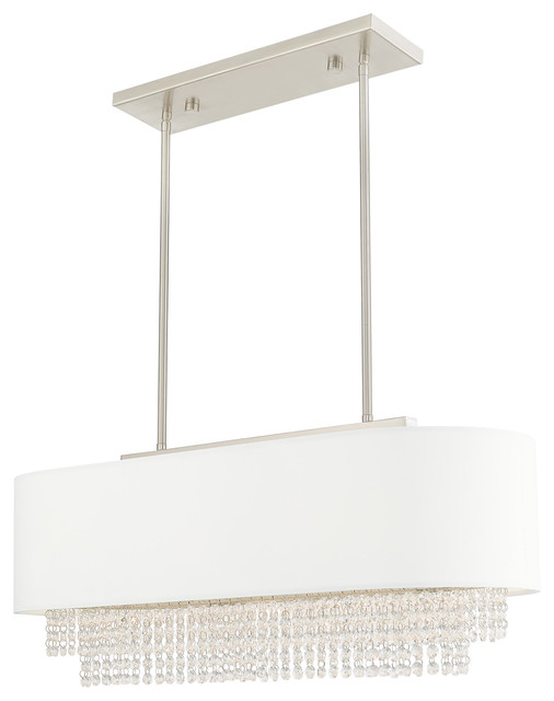 Livex Lighting Brushed Nickel 3-Light Linear Chandelier - Transitional ... within Understanding the Design and Features of the Livex Lighting Zurich Brushed Nickel Chandelier