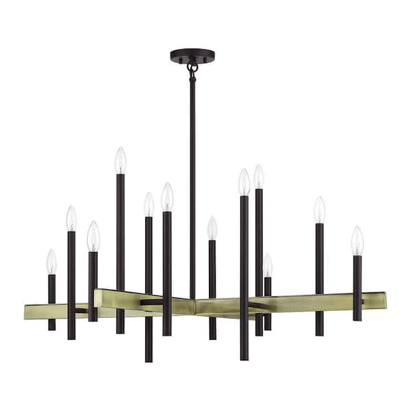 Livex Lighting Denmark 12-Light Bronze With Antique Brass Accents ... in