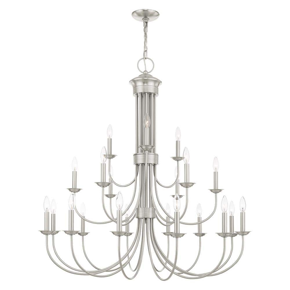 Livex Lighting Estate 21 Light Brushed Nickel Chandelier 42688-91 - The ... inside