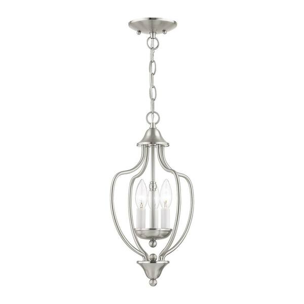 Livex Lighting Home Basics 3-Light Brushed Nickel Convertible Mini ... with regard to Understanding the Design and Features of the Livex Lighting Zurich Brushed Nickel Chandelier