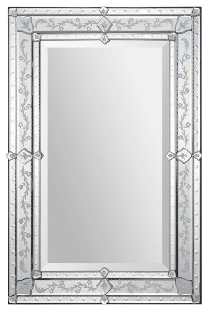 Maklaine Beveled Glass Mirror With Classic Etched Pattern Frame ... with Beyond Reflection How the Maklaine Mirror Enhances Your Home