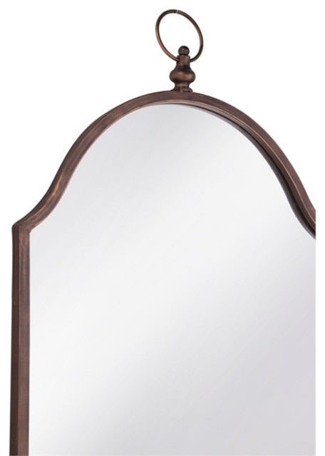 Maklaine Modern / Contemporary Metal Wall Mirror In Bronze Finish ... with
