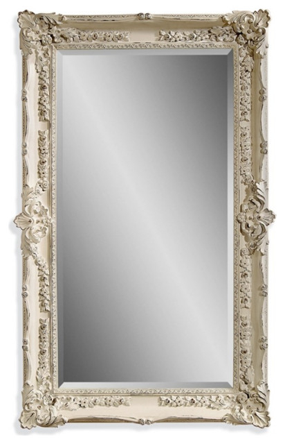 Maklaine Modern / Contemporary Wall Mirror In Antique White Resin ... for Beyond Reflection How the Maklaine Mirror Enhances Your Home