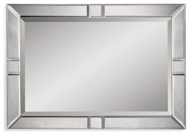 Maklaine Modern / Contemporary Wall Mirror In Silver Wood Frame ... intended for Finding the Perfect Spot for Your Maklaine Transitional Wall Mirror