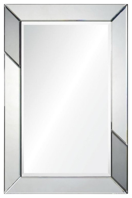 Maklaine Modern Rectangular Mirror In Silver And Grey - Contemporary ... within
