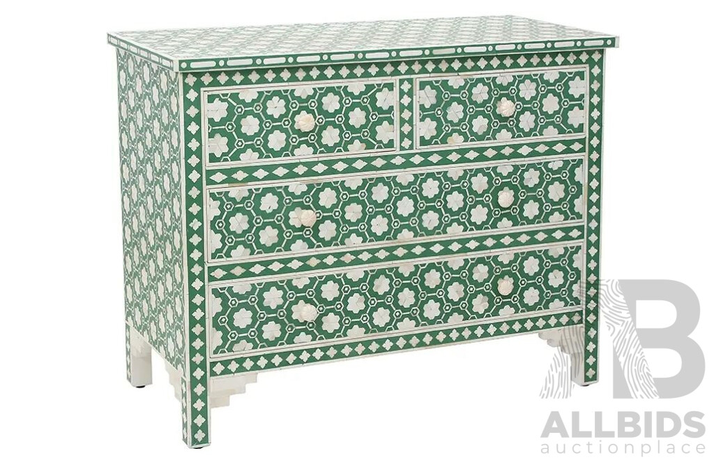 Matt Blatt Jasmine Bone Inlay Chest - Lot 1463938 | Allbids regarding