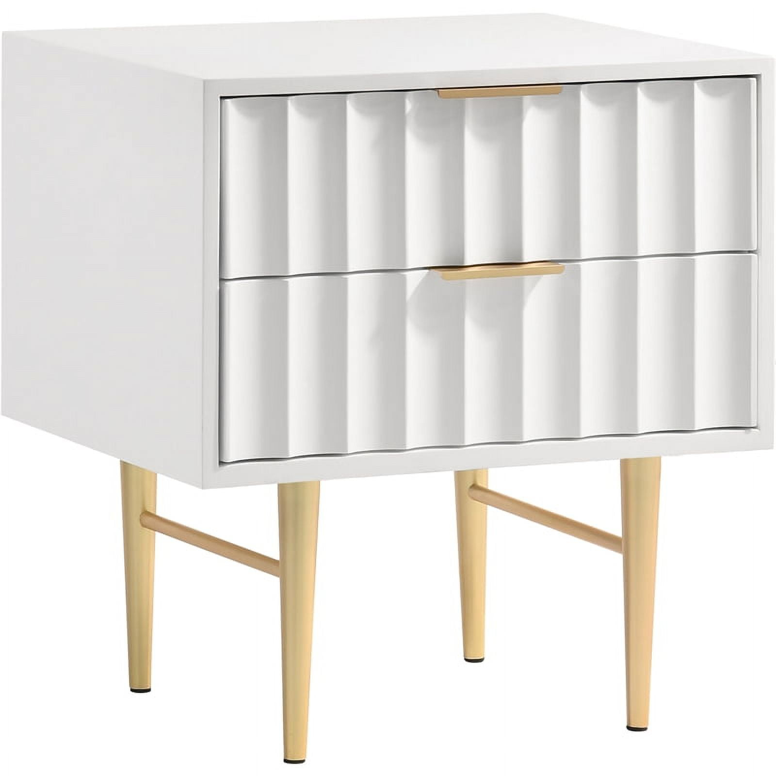 Meridian Furniture Modernist Nightstand In White Medium Gloss Finish ... in Unlocking Timeless Style The Modernist Medium Gloss Dresser in Brushed Gold