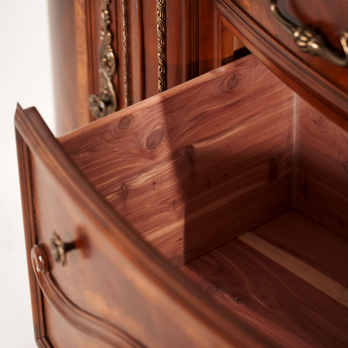 Michael Amini Cortina Honey Walnut 3 Drawer Combo Dresser &Amp; Reviews ... regarding