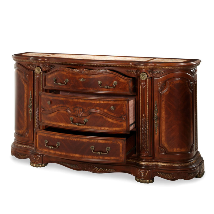 Michael Amini Cortina Honey Walnut 5 - Drawer Dresser &Amp; Reviews | Wayfair with