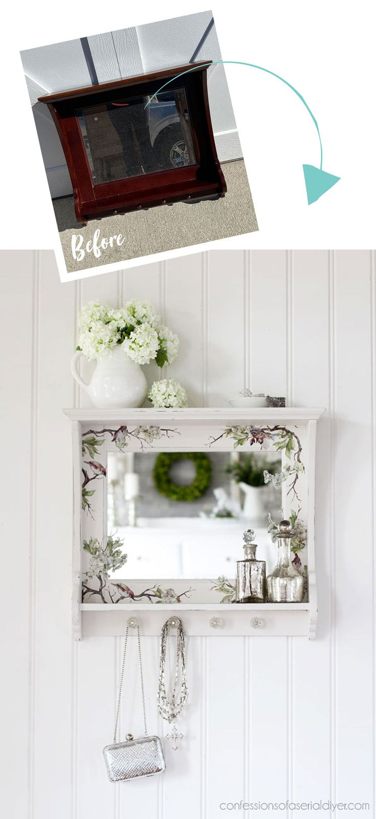 Mirrored Wall Shelf Makeover | Confessions Of A Serial Do-It-Yourselfer ... with regard to The Unexpected Ways a Mirrored Wall Shelf Can Elevate Your Decor