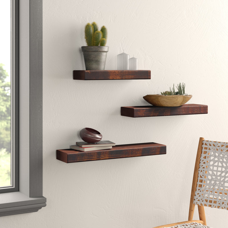 Mistana Ines True 3 Piece Wall Shelf Set &Amp; Reviews | Wayfair inside Transforming Walls Effortlessly A Guide to 3-Piece Shelf Sets