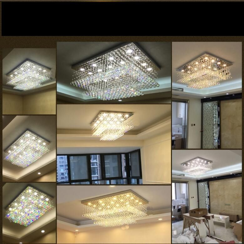 Modern Contemporary Remote Led Crystal Chandeliers With Led Lights For ... throughout
