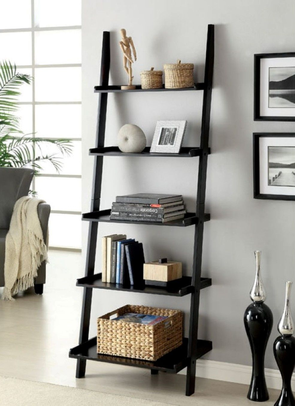 Modern Ladder Shelf - Google Search | Ladder Bookcase, Bookshelf Design ... throughout